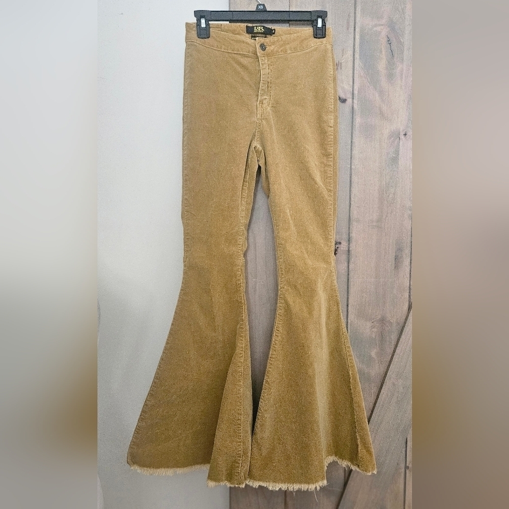 L&B Baby Courduroy Super Flare High Rise Pants In Mustard. Size 4 - Picture 8 of 13